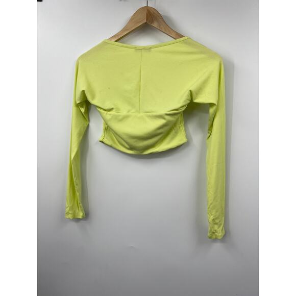 Naked Wardrobe Womens Lightweight Crop Top Stretch Yellow Size Large - Picture 4 of 6